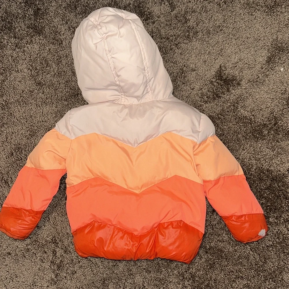 Cat & jack toddler 2T colorblock fleece lined winter puffer jacket